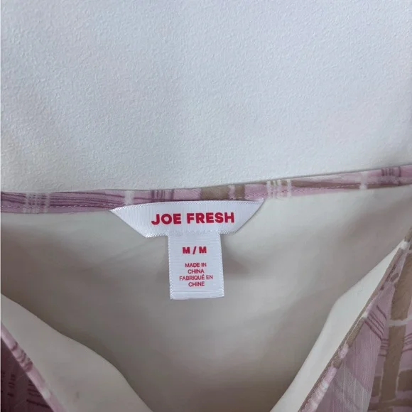 Joe Fresh Pink and Tan Plaid Slip Dress Sz Medium - Picture 2 of 3